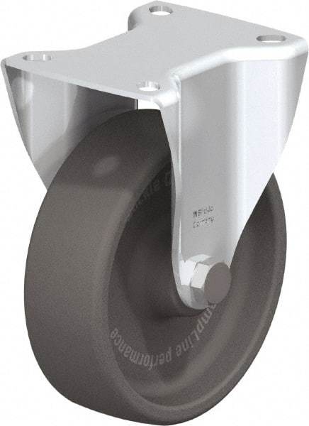 Blickle - 5" Diam x 1-9/16" Wide x 5-7/8" OAH Top Plate Mount Rigid Caster - Heat-Resistant Nylon, 660 Lb Capacity, Plain Bore Bearing, 3-15/16 x 3-3/8" Plate - Industrial Tool & Supply