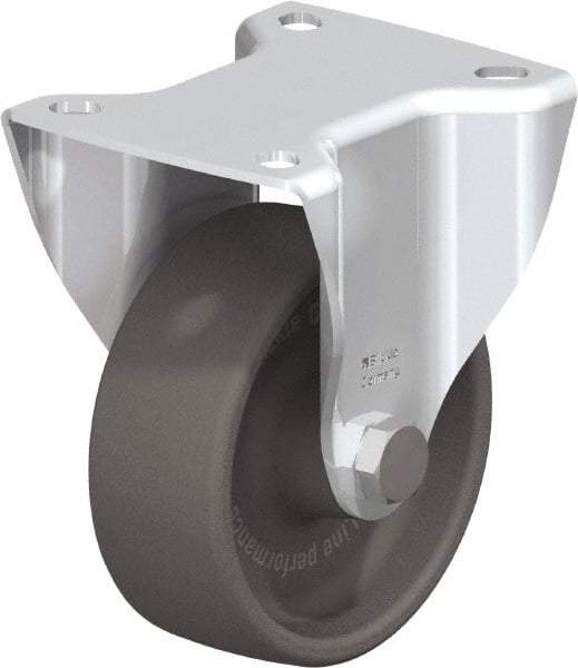 Blickle - 4" Diam x 1-1/2" Wide x 4-59/64" OAH Top Plate Mount Rigid Caster - Heat-Resistant Nylon, 550 Lb Capacity, Plain Bore Bearing, 3-15/16 x 3-3/8" Plate - Industrial Tool & Supply