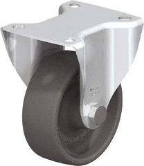 Blickle - 4" Diam x 1-1/2" Wide x 4-59/64" OAH Top Plate Mount Rigid Caster - Heat-Resistant Nylon, 550 Lb Capacity, Plain Bore Bearing, 3-15/16 x 3-3/8" Plate - Industrial Tool & Supply