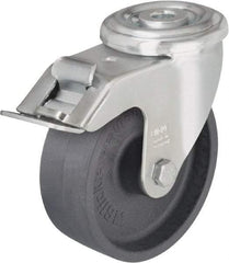 Blickle - 3" Diam x 1-1/4" Wide x 4" OAH Hollow Kingpin Mount Swivel Caster with Brake - Heat-Resistant Nylon, 330 Lb Capacity, Plain Bore Bearing, Hollow Kingpin Stem - Industrial Tool & Supply
