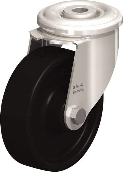 Blickle - 4" Diam x 1-3/16" Wide x 4-59/64" OAH Hollow Kingpin Mount Swivel Caster - Heat-Resistant Phenolic Resin, 275 Lb Capacity, Plain Bore Bearing, Hollow Kingpin Stem - Industrial Tool & Supply