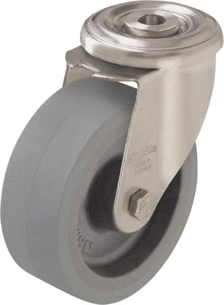 Blickle - 5" Diam x 1-9/16" Wide x 5-7/8" OAH Hollow Kingpin Mount Swivel Caster - Heat-Resistant Silicone Rubber, 264 Lb Capacity, Plain Bore Bearing, Hollow Kingpin Stem - Industrial Tool & Supply