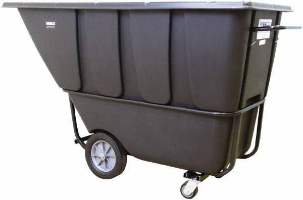 Wesco Industrial Products - 2,100 Lb Load Capacity, 1 Cu Yd, Polyethylene Tilt Truck - 32" Wide x 72-3/4" Long x 37" High, Black - Industrial Tool & Supply