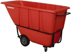 Wesco Industrial Products - 1,250 Lb Load Capacity, 1 Cu Yd, Polyethylene Tilt Truck - 32" Wide x 72-3/4" Long x 37" High, Red - Industrial Tool & Supply