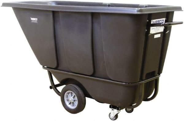 Wesco Industrial Products - 1,250 Lb Load Capacity, 1 Cu Yd, Polyethylene Tilt Truck - 24-1/2" Wide x 72-3/4" Long x 37" High, Black - Industrial Tool & Supply