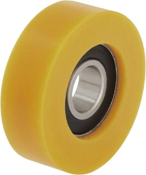 Blickle - 50mm Diameter x 15mm Wide, Polyurethane-Elastomer Blickle Extrathane Caster Wheel - 132 Lb. Capacity, 25mm Axle Diameter, Ball Bearing - Industrial Tool & Supply