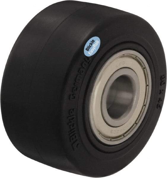 Blickle - 4 Inch Diameter x 1-49/64 Inch Wide, Solid Rubber Caster Wheel - 594 Lb. Capacity, 25/32 Inch Axle Diameter, Ball Bearing - Industrial Tool & Supply