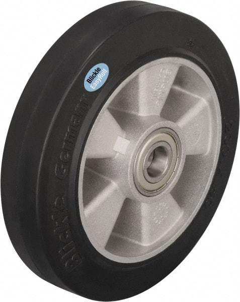 Blickle - 8 Inch Diameter x 1-31/32 Inch Wide, Solid Rubber Caster Wheel - 1,100 Lb. Capacity, 25/32 Inch Axle Diameter, Ball Bearing - Industrial Tool & Supply