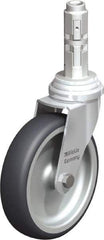 Blickle - 4" Diam x 63/64" Wide x 4-7/8" OAH Metal Expander Mount Swivel Caster - Rubber Elastomer (TPE), 154 Lb Capacity, Plain Bore Bearing, Metal Expander Stem - Industrial Tool & Supply