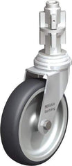 Blickle - 4" Diam x 63/64" Wide x 4-7/8" OAH Metal Expander Mount Swivel Caster - Rubber Elastomer (TPE), 154 Lb Capacity, Plain Bore Bearing, Metal Expander Stem - Industrial Tool & Supply