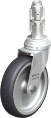 Blickle - 4" Diam x 63/64" Wide x 4-7/8" OAH Metal Expander Mount Swivel Caster - Rubber Elastomer (TPE), 154 Lb Capacity, Plain Bore Bearing, Metal Expander Stem - Industrial Tool & Supply