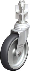 Blickle - 4" Diam x 63/64" Wide x 4-7/8" OAH Metal Expander Mount Swivel Caster - Rubber Elastomer (TPE), 154 Lb Capacity, Plain Bore Bearing, Metal Expander Stem - Industrial Tool & Supply