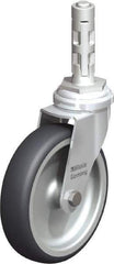 Blickle - 4" Diam x 63/64" Wide x 4-7/8" OAH Metal Expander Mount Swivel Caster - Rubber Elastomer (TPE), 154 Lb Capacity, Plain Bore Bearing, Metal Expander Stem - Industrial Tool & Supply