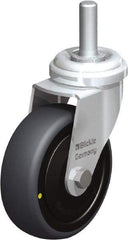Blickle - 3" Diam x 63/64" Wide x 3-27/32" OAH Stem Mount Swivel Caster - Rubber Elastomer (TPE), 110 Lb Capacity, Ball Bearing, 3/8 x 1-13/16" Threaded Stem - Industrial Tool & Supply
