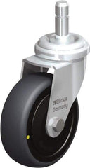 Blickle - 3" Diam x 63/64" Wide x 3-27/32" OAH Stem Mount Swivel Caster - Rubber Elastomer (TPE), 110 Lb Capacity, Ball Bearing, Friction Stem - Industrial Tool & Supply