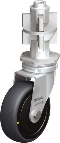 Blickle - 3" Diam x 63/64" Wide x 4" OAH Metal Expander Mount Swivel Caster - Rubber Elastomer (TPE), 110 Lb Capacity, Ball Bearing, Metal Expander Stem - Industrial Tool & Supply