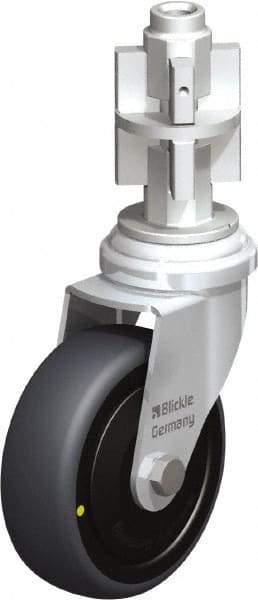 Blickle - 3" Diam x 63/64" Wide x 4" OAH Metal Expander Mount Swivel Caster - Rubber Elastomer (TPE), 110 Lb Capacity, Ball Bearing, Metal Expander Stem - Industrial Tool & Supply