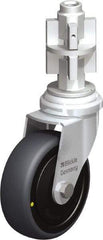 Blickle - 3" Diam x 63/64" Wide x 4" OAH Metal Expander Mount Swivel Caster - Rubber Elastomer (TPE), 110 Lb Capacity, Ball Bearing, Metal Expander Stem - Industrial Tool & Supply