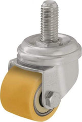 Blickle - 1-1/2" Diam x 1-1/16" Wide x 2" OAH Stem Mount Swivel Caster - Polyurethane-Elastomer Blickle Extrathane, 176 Lb Capacity, Ball Bearing, 3/8" Threaded Stem - Industrial Tool & Supply