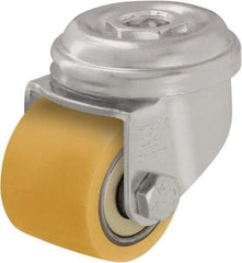 Blickle - 1-1/2" Diam x 1-1/16" Wide x 2" OAH Hollow Kingpin Mount Swivel Caster - Polyurethane-Elastomer Blickle Extrathane, 220 Lb Capacity, Ball Bearing, Hollow Kingpin Stem - Industrial Tool & Supply