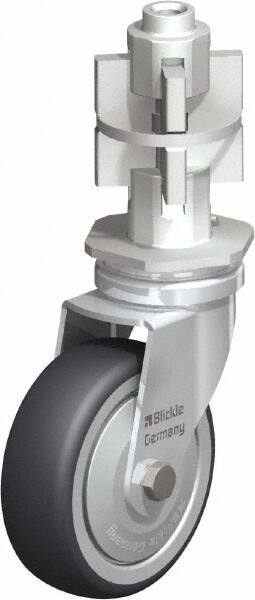 Blickle - 3" Diam x 63/64" Wide x 4" OAH Metal Expander Mount Swivel Caster - Rubber Elastomer (TPE), 165 Lb Capacity, Ball Bearing, Metal Expander Stem - Industrial Tool & Supply