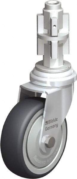 Blickle - 3" Diam x 63/64" Wide x 4" OAH Metal Expander Mount Swivel Caster - Rubber Elastomer (TPE), 165 Lb Capacity, Ball Bearing, Metal Expander Stem - Industrial Tool & Supply