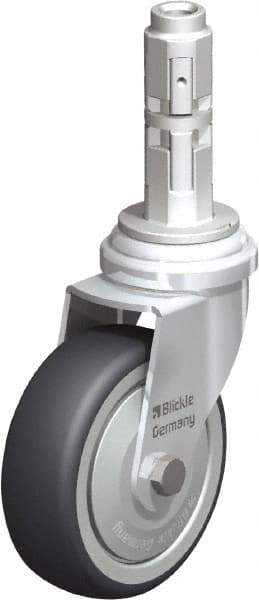 Blickle - 3" Diam x 63/64" Wide x 4" OAH Metal Expander Mount Swivel Caster - Rubber Elastomer (TPE), 165 Lb Capacity, Ball Bearing, Metal Expander Stem - Industrial Tool & Supply