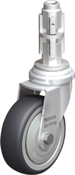 Blickle - 3" Diam x 63/64" Wide x 4" OAH Metal Expander Mount Swivel Caster - Rubber Elastomer (TPE), 165 Lb Capacity, Ball Bearing, Metal Expander Stem - Industrial Tool & Supply