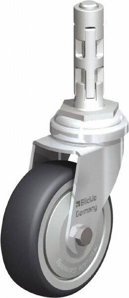 Blickle - 3" Diam x 63/64" Wide x 4" OAH Metal Expander Mount Swivel Caster - Rubber Elastomer (TPE), 165 Lb Capacity, Ball Bearing, Metal Expander Stem - Industrial Tool & Supply
