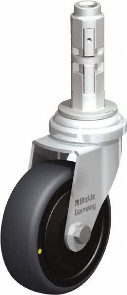 Blickle - 3" Diam x 63/64" Wide x 4" OAH Metal Expander Mount Swivel Caster - Rubber Elastomer (TPE), 110 Lb Capacity, Ball Bearing, Metal Expander Stem - Industrial Tool & Supply
