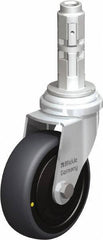 Blickle - 3" Diam x 63/64" Wide x 4" OAH Metal Expander Mount Swivel Caster - Rubber Elastomer (TPE), 110 Lb Capacity, Ball Bearing, Metal Expander Stem - Industrial Tool & Supply