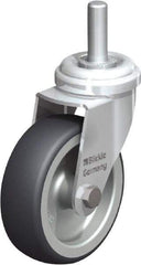 Blickle - 3" Diam x 63/64" Wide x 3-27/32" OAH Stem Mount Swivel Caster - Rubber Elastomer (TPE), 165 Lb Capacity, Plain Bore Bearing, 3/8 x 1-13/16" Threaded Stem - Industrial Tool & Supply