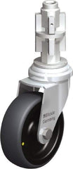 Blickle - 3" Diam x 63/64" Wide x 4" OAH Metal Expander Mount Swivel Caster - Rubber Elastomer (TPE), 110 Lb Capacity, Plain Bore Bearing, Metal Expander Stem - Industrial Tool & Supply