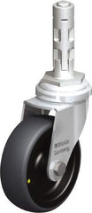 Blickle - 3" Diam x 63/64" Wide x 4" OAH Metal Expander Mount Swivel Caster - Rubber Elastomer (TPE), 110 Lb Capacity, Plain Bore Bearing, Metal Expander Stem - Industrial Tool & Supply