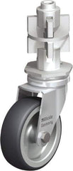 Blickle - 3" Diam x 63/64" Wide x 4" OAH Metal Expander Mount Swivel Caster - Rubber Elastomer (TPE), 165 Lb Capacity, Plain Bore Bearing, Metal Expander Stem - Industrial Tool & Supply