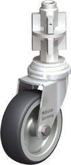 Blickle - 3" Diam x 63/64" Wide x 4" OAH Metal Expander Mount Swivel Caster - Rubber Elastomer (TPE), 165 Lb Capacity, Plain Bore Bearing, Metal Expander Stem - Industrial Tool & Supply
