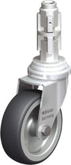 Blickle - 3" Diam x 63/64" Wide x 4" OAH Metal Expander Mount Swivel Caster - Rubber Elastomer (TPE), 165 Lb Capacity, Plain Bore Bearing, Metal Expander Stem - Industrial Tool & Supply