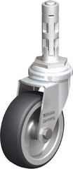 Blickle - 3" Diam x 63/64" Wide x 4" OAH Metal Expander Mount Swivel Caster - Rubber Elastomer (TPE), 165 Lb Capacity, Plain Bore Bearing, Metal Expander Stem - Industrial Tool & Supply