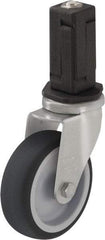Blickle - 4" Diam x 63/64" Wide x 4-7/8" OAH Stem Mount Swivel Caster - Rubber Elastomer (TPE), 154 Lb Capacity, Plain Bore Bearing, Square Stem - Industrial Tool & Supply