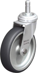 Blickle - 4" Diam x 63/64" Wide x 4-49/64" OAH Stem Mount Swivel Caster - Rubber Elastomer (TPE), 154 Lb Capacity, Plain Bore Bearing, Friction Stem - Industrial Tool & Supply