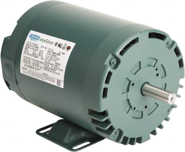 Leeson - 1 Max hp, 1,800 Max RPM, Premium Efficient Electric AC DC Motor - 230/460 V Input, Three Phase, 56C Frame, 5/8" Shaft Diam, C-Face Mount, ODP Enclosure - Industrial Tool & Supply