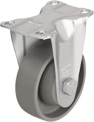 Blickle - 3-1/2" Diam x 1-1/4" Wide x 4-11/16" OAH Top Plate Mount Rigid Caster - Impact-Resistant Nylon, 400 Lb Capacity, Ball Bearing, 3-5/8 x 2-1/2" Plate - Industrial Tool & Supply