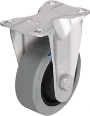 Blickle - 3-1/2" Diam x 1-1/4" Wide x 4-11/16" OAH Top Plate Mount Rigid Caster - Solid Rubber, 350 Lb Capacity, Ball Bearing, 3-5/8 x 2-1/2" Plate - Industrial Tool & Supply