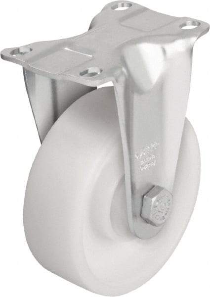 Blickle - 4" Diam x 1-7/16" Wide x 5-1/8" OAH Top Plate Mount Rigid Caster - Impact-Resistant Nylon, 400 Lb Capacity, Ball Bearing, 3-5/8 x 2-1/2" Plate - Industrial Tool & Supply