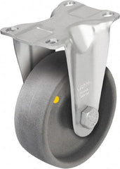 Blickle - 4" Diam x 1-7/16" Wide x 5-1/8" OAH Top Plate Mount Rigid Caster - Impact-Resistant Nylon, 400 Lb Capacity, Plain Bore Bearing, 3-5/8 x 2-1/2" Plate - Industrial Tool & Supply