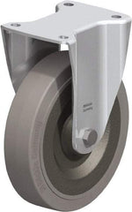 Blickle - 8" Diam x 1-31/32" Wide x 9-41/64" OAH Top Plate Mount Rigid Caster - Solid Rubber, 1,320 Lb Capacity, Ball Bearing, 5-1/2 x 4-3/8" Plate - Industrial Tool & Supply