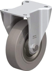 Blickle - 6-1/2" Diam x 1-31/32" Wide x 7-61/64" OAH Top Plate Mount Rigid Caster - Solid Rubber, 990 Lb Capacity, Ball Bearing, 5-1/2 x 4-3/8" Plate - Industrial Tool & Supply