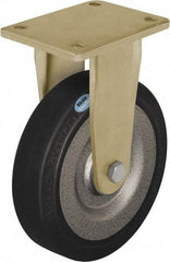 Blickle - 8" Diam x 1-31/32" Wide x 9-41/64" OAH Top Plate Mount Rigid Caster - Solid Rubber, 1,320 Lb Capacity, Ball Bearing, 5-1/2 x 4-3/8" Plate - Industrial Tool & Supply