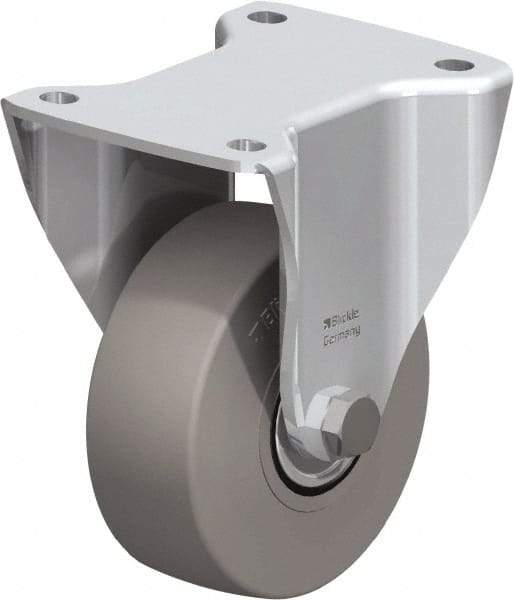 Blickle - 5" Diam x 1-31/32" Wide x 6-11/16" OAH Top Plate Mount Rigid Caster - Solid Rubber, 704 Lb Capacity, Ball Bearing, 5-1/2 x 4-3/8" Plate - Industrial Tool & Supply