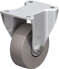 Blickle - 5" Diam x 1-31/32" Wide x 6-11/16" OAH Top Plate Mount Rigid Caster - Solid Rubber, 704 Lb Capacity, Ball Bearing, 5-1/2 x 4-3/8" Plate - Industrial Tool & Supply